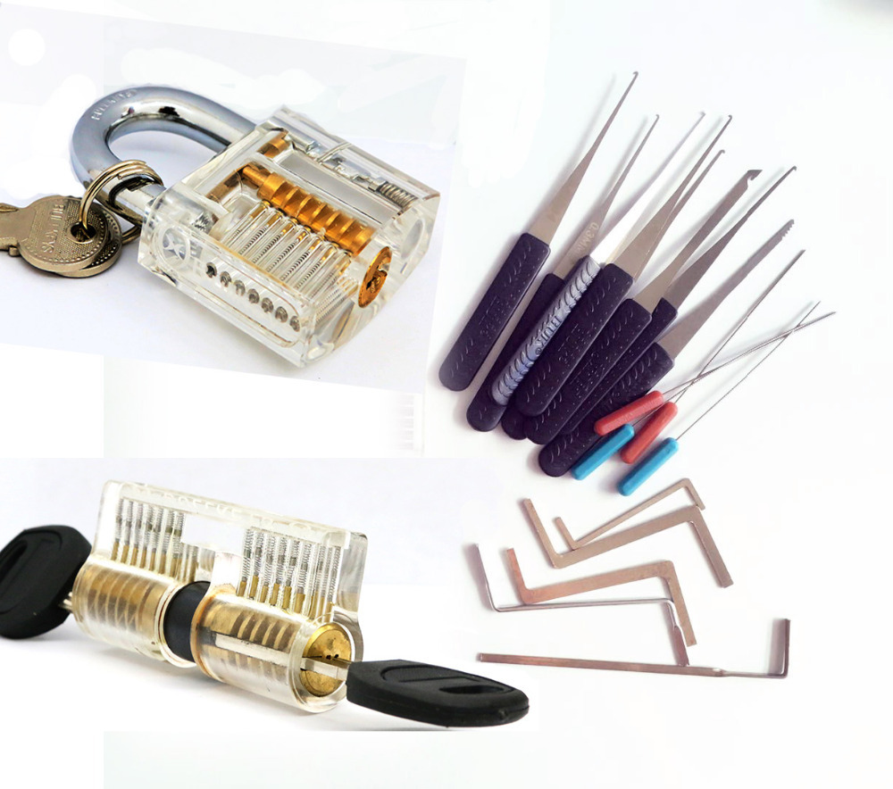 ?ڹ  ٱ Ʈ,    ġ, ġ    Ű Ʈ / Locksmith Multifunctional Set,Transparent Training Lock,Wrench Tools and Broken Key Remove Set